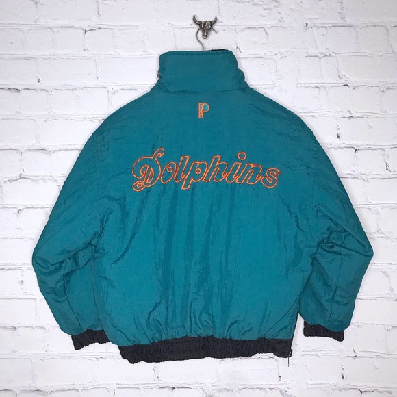 Vintage 90s Youth Reversible ProPlayer Puffer Coat Miami Dolphins NFL Football - Picture 3 of 12